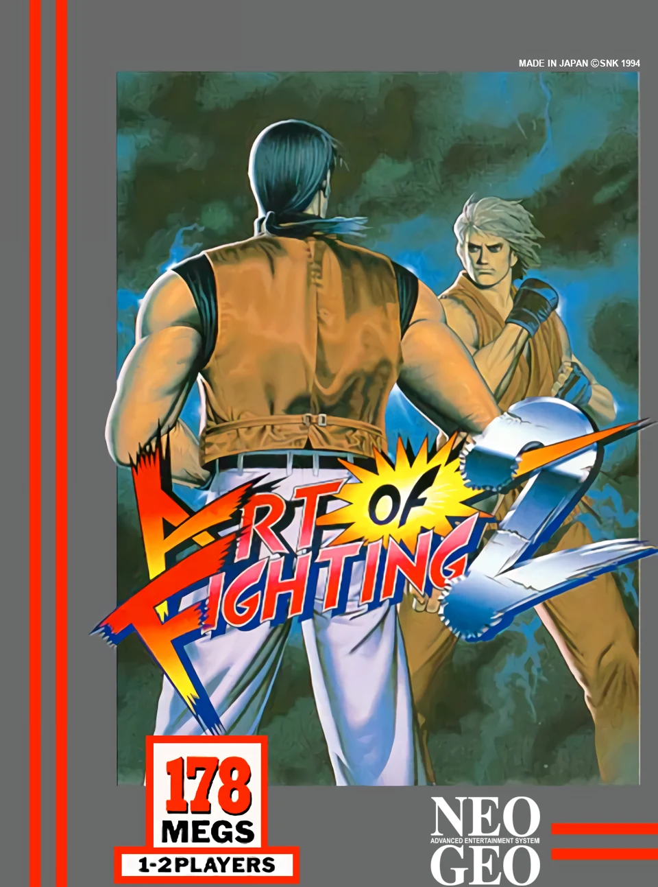 American box of the game Art of Fighting 2 on Neo Geo, recto
