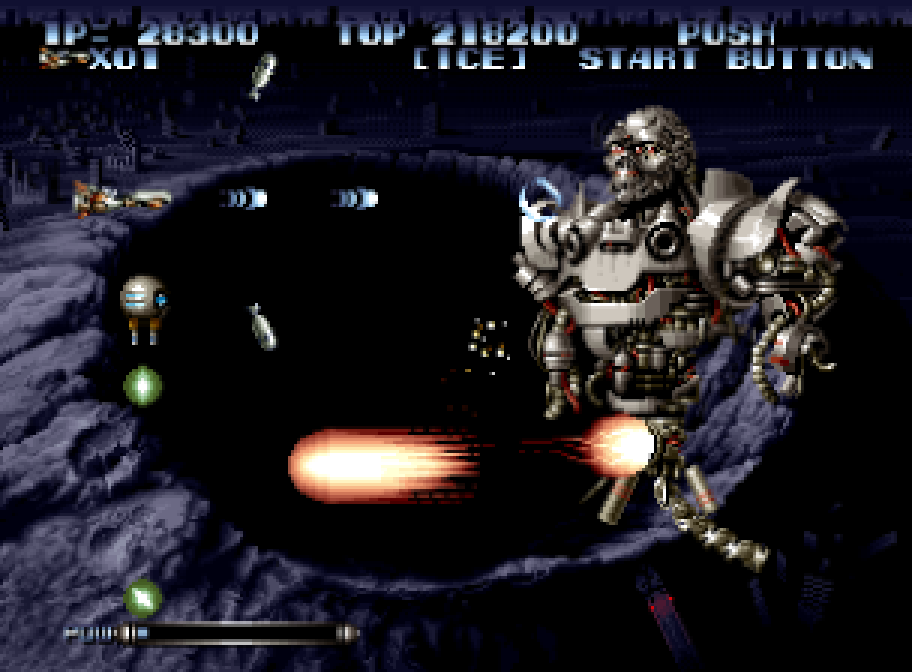 A giant robot emerges from a crater in Last Resort