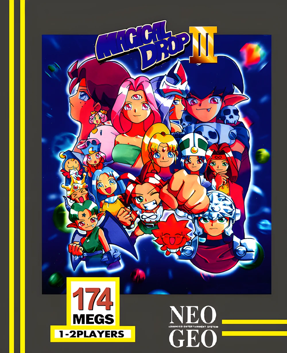 American box of the game Magical Drop III on Neo Geo, recto