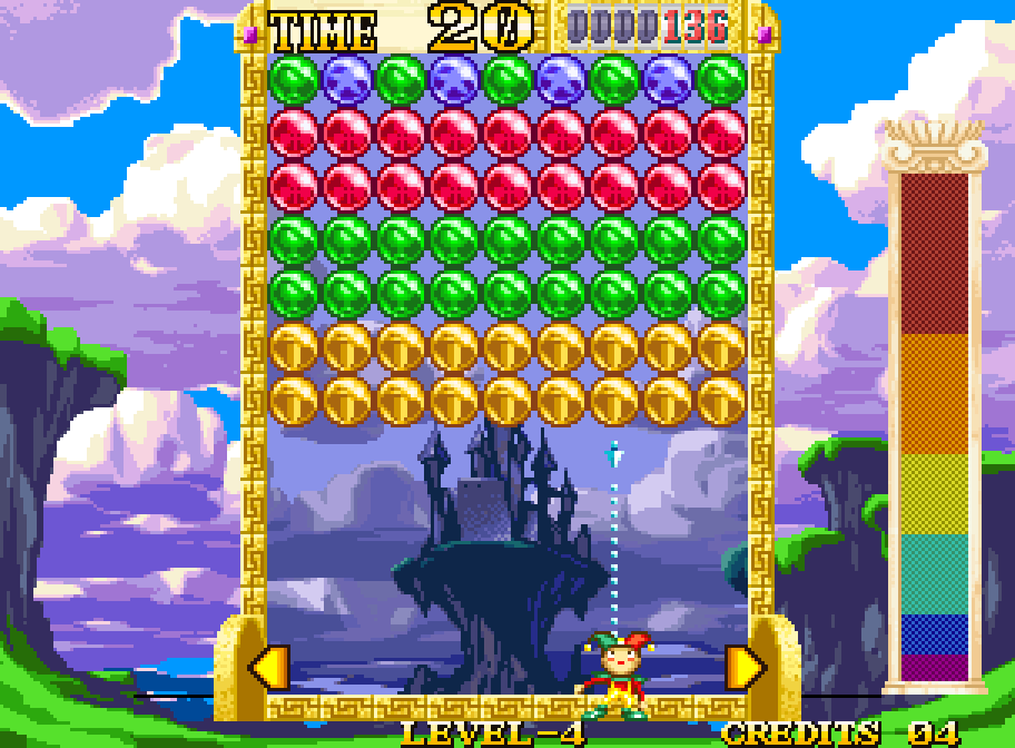 Solo part in a cloudy sky in Magical Drop III on Neo Geo
