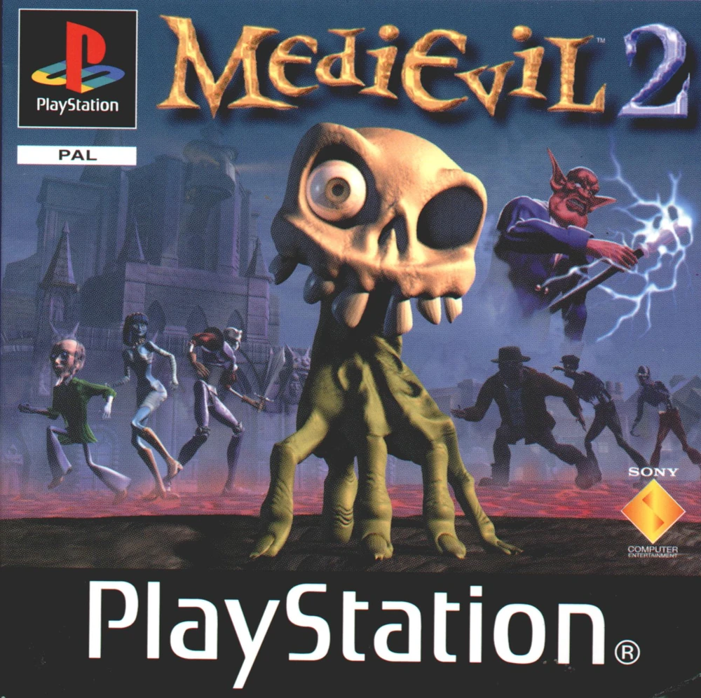 Cover of MediEvil 2 (PS1) – front European box of the game MediEvil 2 on PlayStation, recto