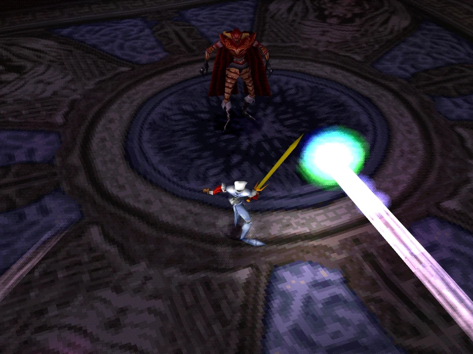 MediEvil 2 (PS1) – The Count Reflecting the light back to the vampire: the only way to hurt him (MediEvil 2, PS1)