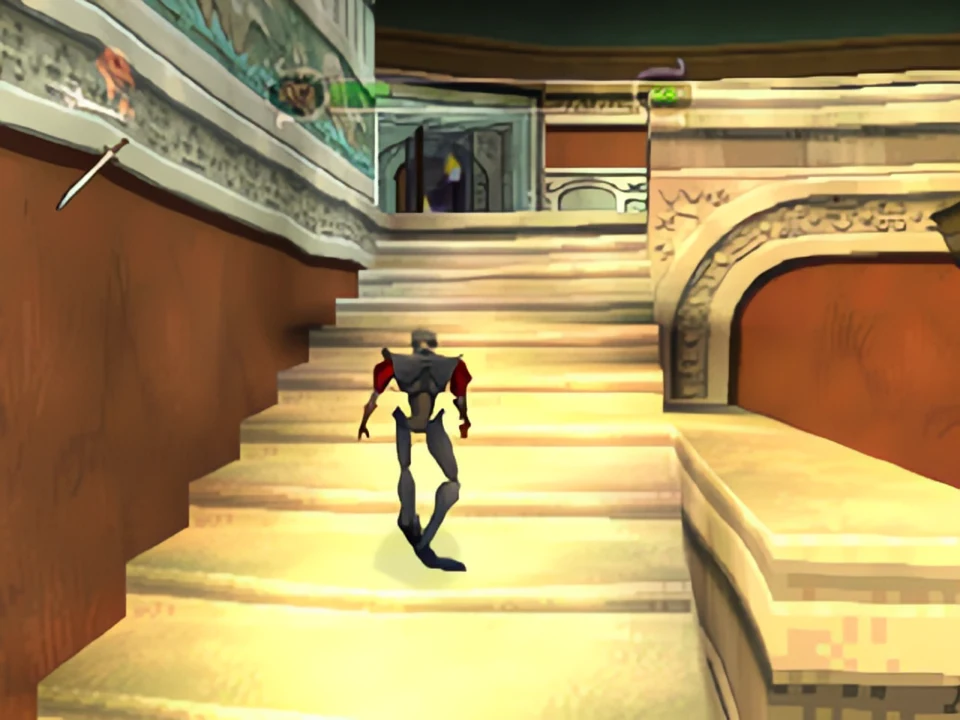 MediEvil 2 PS1: The staircase of the museum Sir Daniel descends a clear stone staircase in the MediEvil 2 museum