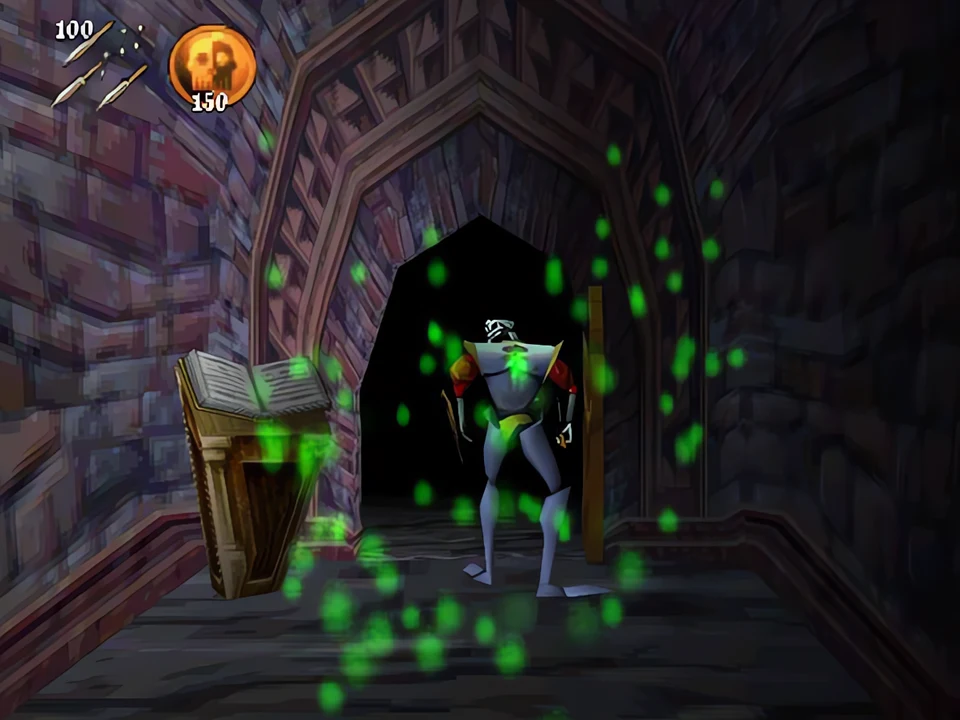 MediEvil PS1: The awakening in the crypt Sir Daniel Fortesque wakes up in his crypt at the beginning of MediEvil on PS1