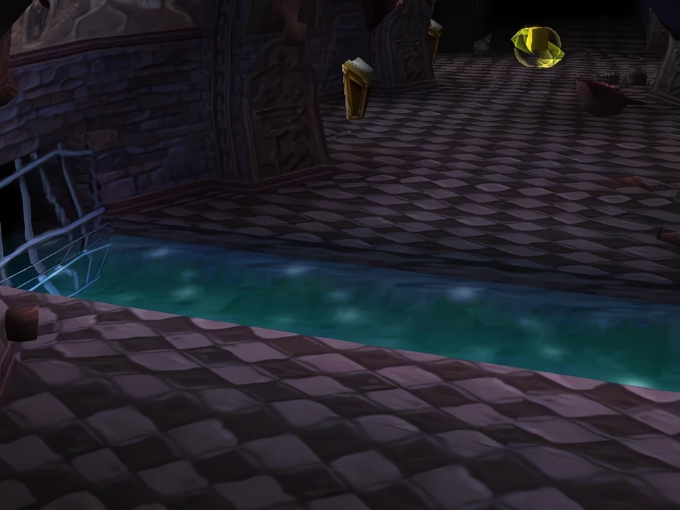 MediEvil (PS1) – Dan's Crypt (3) The flooded corridors of the crypt – level Dan's Crypt in MediEvil (PS1)