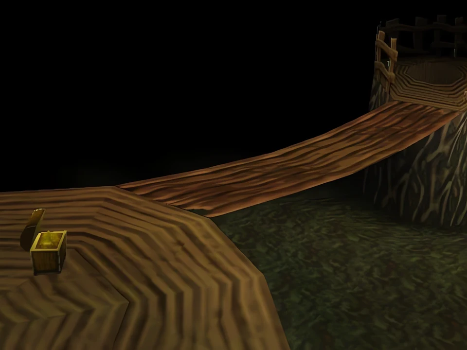 MediEvil (PS1) – The Enchanted Earth (3) A wooden walkway over the void – level The Enchanted Earth in MediEvil (PS1)