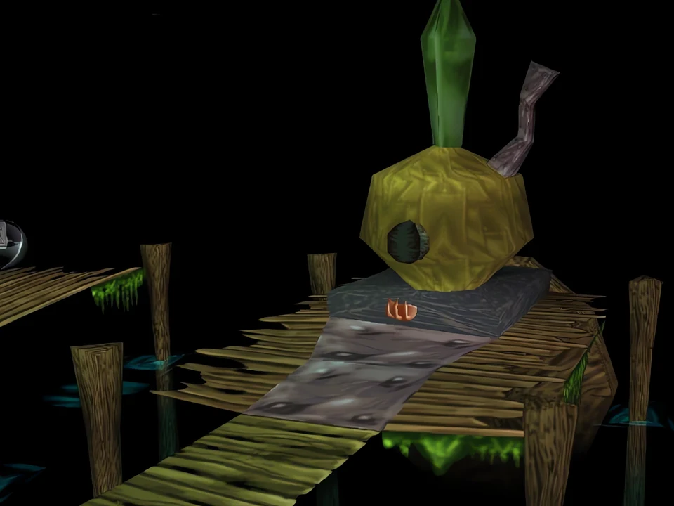 MediEvil (PS1) – The Lake (2) A strange house at the end of a pier – like The Lake in MediEvil (PS1)