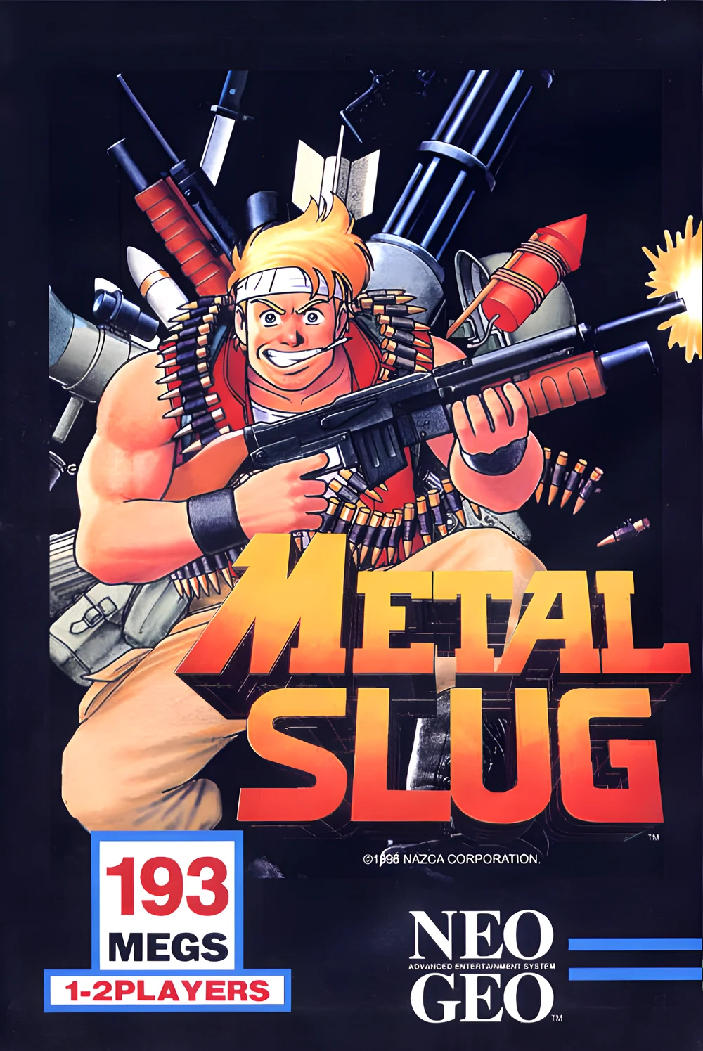 American box of the Metal Slug game on Neo Geo, recto