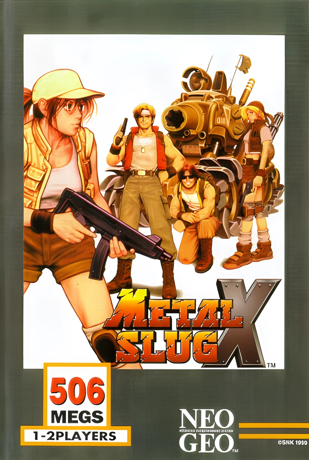 American box of the game Metal Slug X on Neo Geo, recto