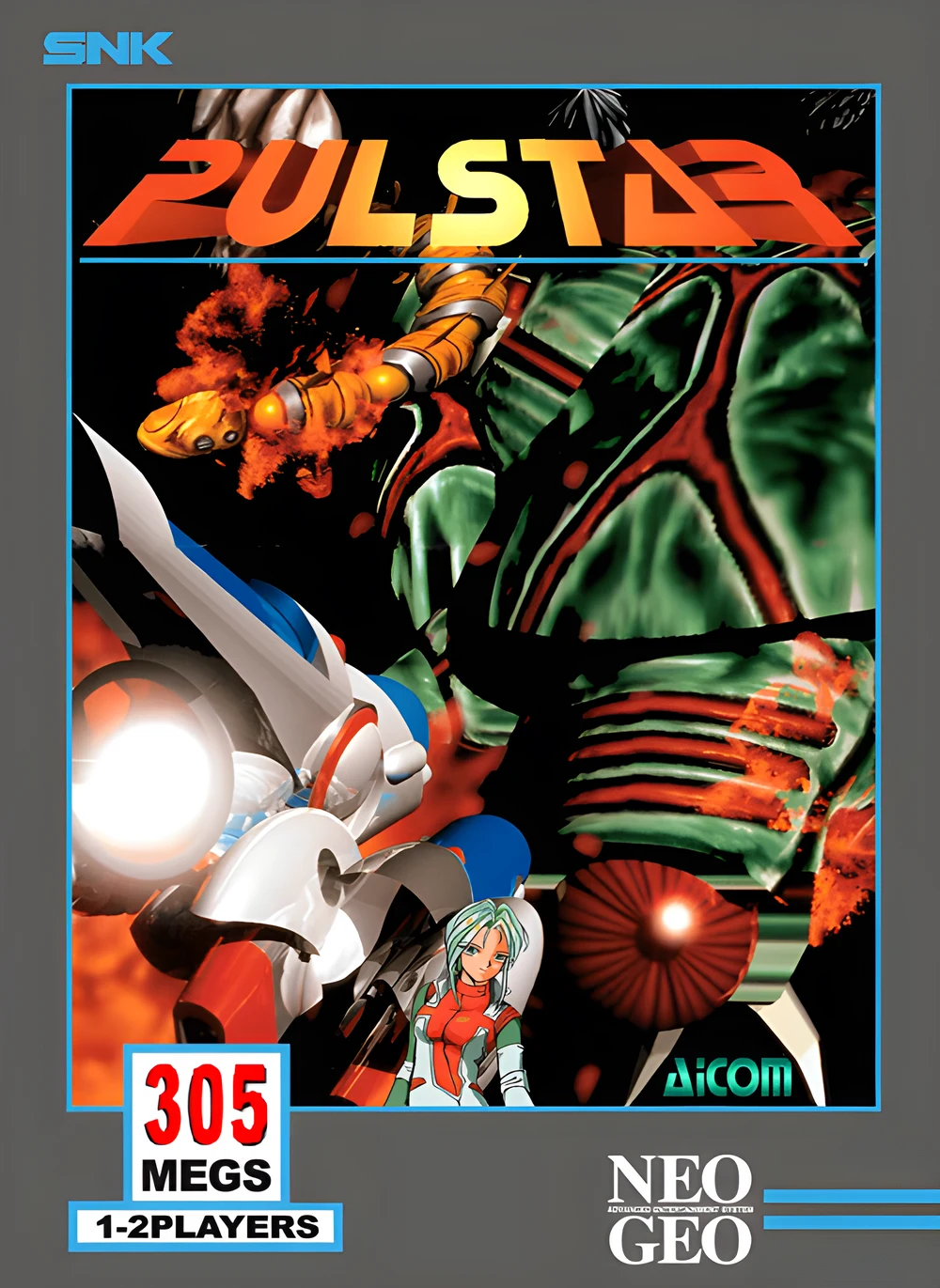 American box of the Pulstar game on Neo Geo, recto