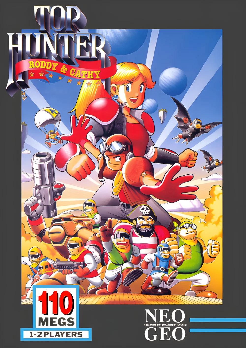 American box of the game Top Hunter: Roddy & Cathy on Neo Geo, recto