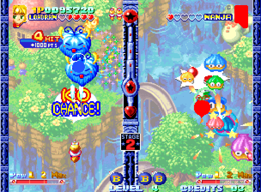 A duel turns into a «KO Chance» in Twinkle Star Sprites on Neo Geo
